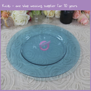 turquoise glass charger plate