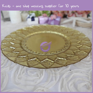 18252 glass charger plates gold1 w