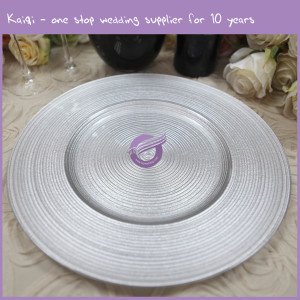 18265 silver glass charger plate
