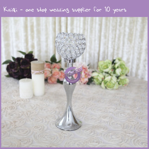 silver crystal candle holder 