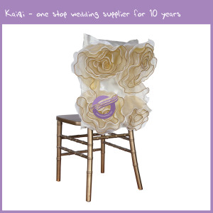 antique gold organza chair back cover