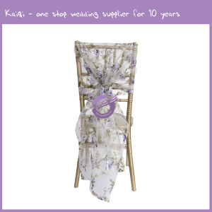 purple organza floral chair hood