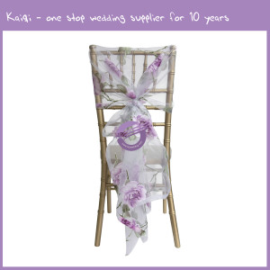 purple organza floral chair hood