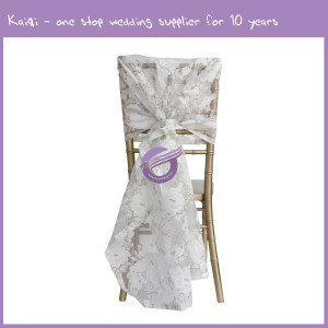 ivory organza floral chair hood
