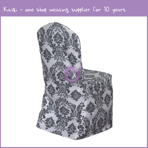 white black floral printed chair cover