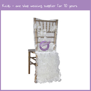 ivory organza ruffles chair back cover