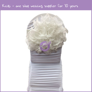 ivory tulle chair band flower 