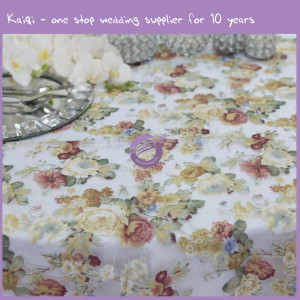 garnet yellow party flower table cloth