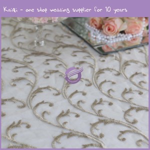 gold organza embroidery table cloth