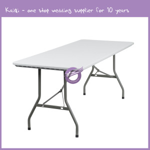 plastic metal folding 8ft rectangular banquet table Kaiqi