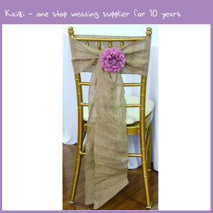 hotsale wholesale burlap wedding chair sash