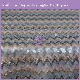 Colorful Chevron Net Sequins Overlay 18798