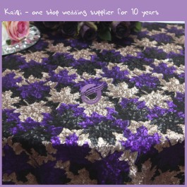Purple Maple Sequins Embroidery Table Cloth MX0016E