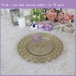 gold glass charger plate 16121