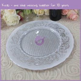 White Glass Charger Plate 17890