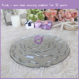 Silver Glass Charger Plate 17899