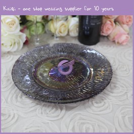 chocolate glass charger plate 17902
