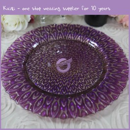 fuchsia glass charger plate 17904