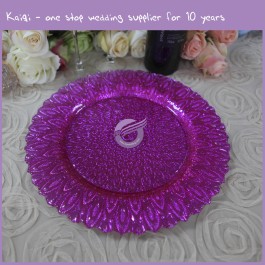 fuchsia glass charger plate 17906