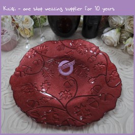 Red Glass Charger Plate 18116