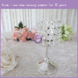 Silver Crystal Candle Holder 15051