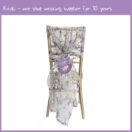 Purple Organza Floral Chair Hood 17934