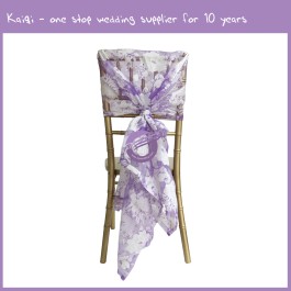 Purple Organza Floral Chair Hood 17936