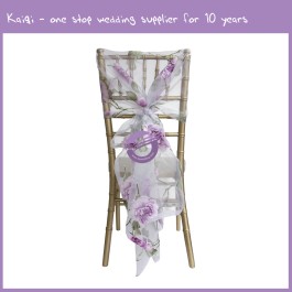 Purple Organza Floral Chair Hood 17937