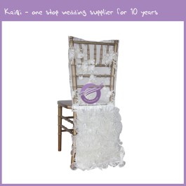 Ivory Organza Ruffles Chair Back Cover D223