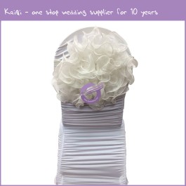 Ivory Tulle Chair Band Flower D244