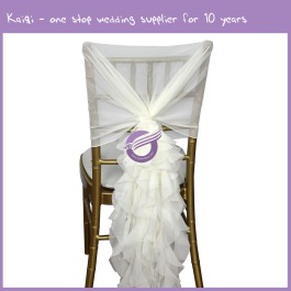 Ivory New Wedding Chiffon Chair Sash Wrap Sash Hood 19869