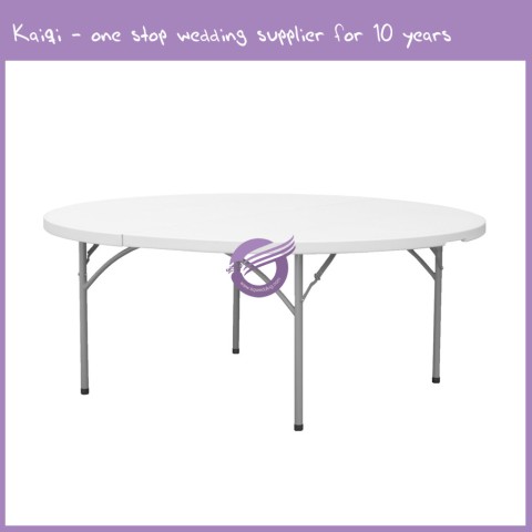 Plastic Lightweight Circular 6ft Round Foldable Banquet Table ZY00110