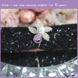 Pearl Crystal Flower Napkin Rings HS00040