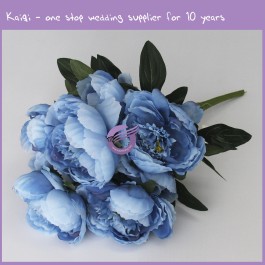 Blue Real Touch Wedding Decoration Peony 18293