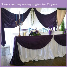 Purple Decorative Spandex Wedding Backdrop Draping Ceiling Covering